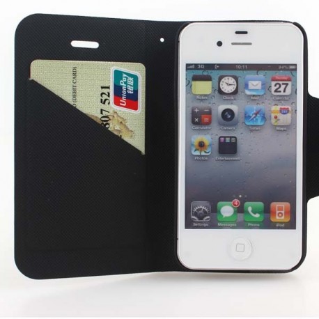 skraber MP kapsel Sort iPhone 5/5S flip cover med plads til kreditkort - Trendseller.dk